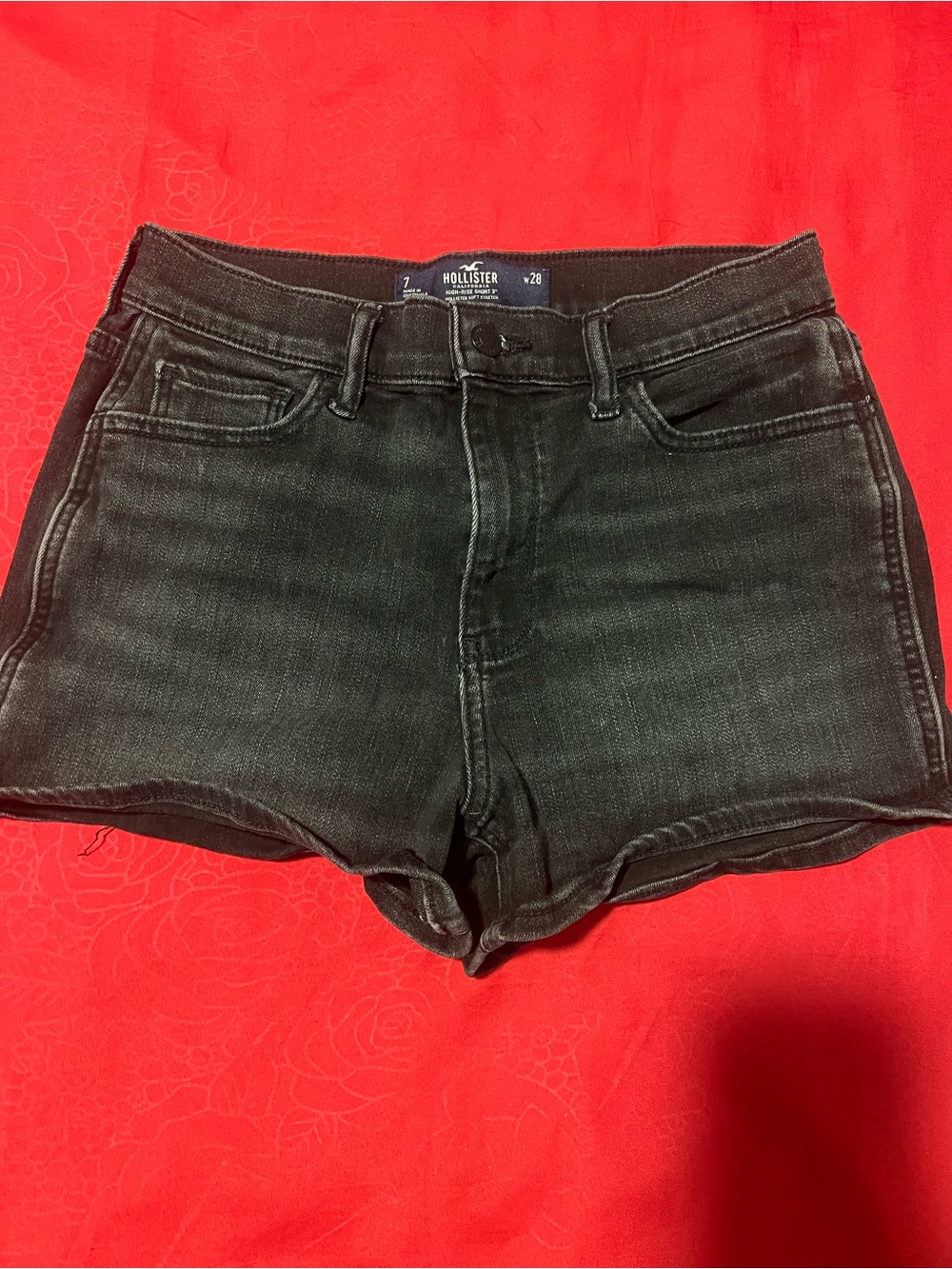 Hollister Black Denim High-Rise Jean Shorts